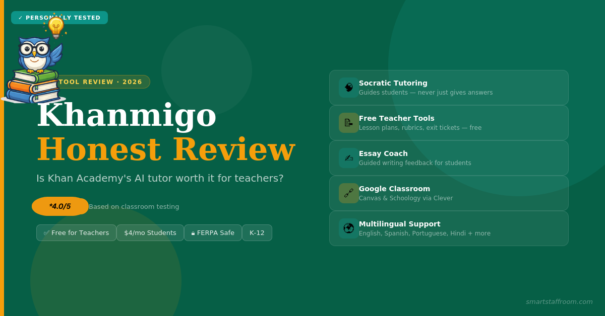 Khanmigo Review 2026 — Smart Staff Room