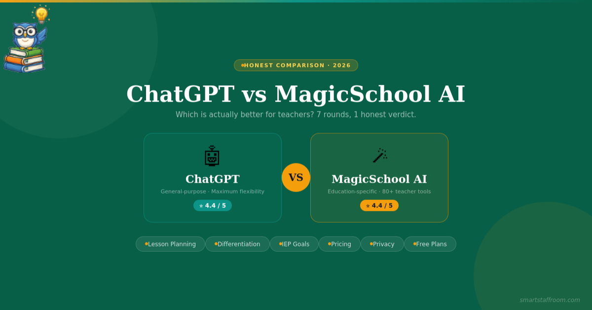 ChatGPT vs MagicSchool AI for Teachers 2026 — Smart Staff Room
